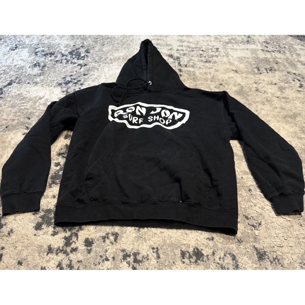 Ron Jon Surf Shop Black Graphic Print Hoodie Sweatshirt Women's Size Large